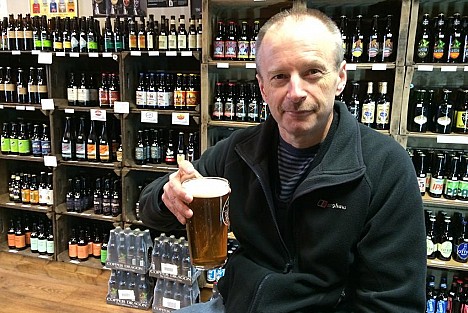 Clive Walker with a beer